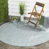 Safavieh Courtyard Collection Flora Geometric Indoor/Outdoor Round Area Rug