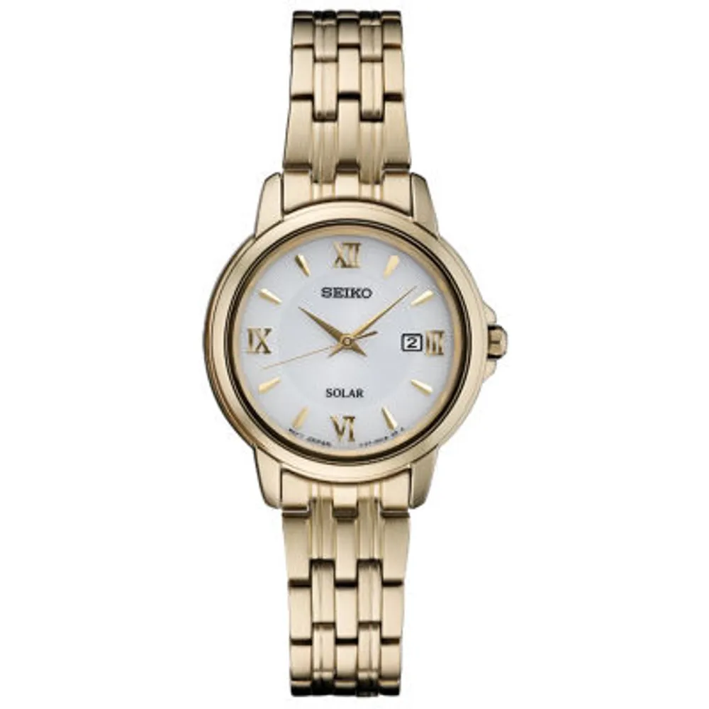 Seiko Womens Gold Tone Stainless Steel Bracelet Watch Sut350 | Plaza Las  Americas