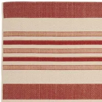 Safavieh Courtyard Collection Ercan Stripe Indoor/Outdoor Square Area Rug