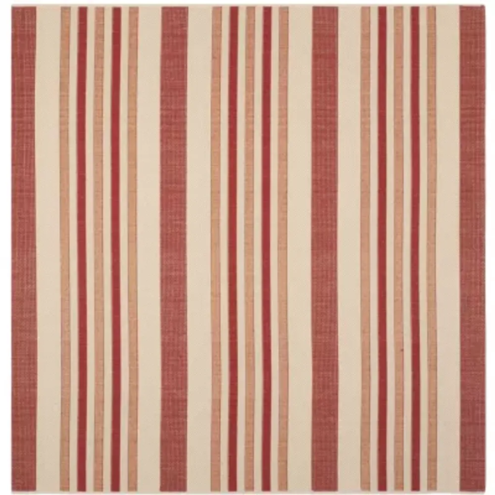 Safavieh Courtyard Collection Ercan Stripe Indoor/Outdoor Square Area Rug