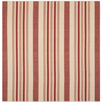 Safavieh Courtyard Collection Ercan Stripe Indoor/Outdoor Square Area Rug