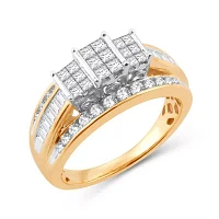 Love Lives Forever 1 CT.T.W. Natural Diamond Side Stone 3-Stone Engagement Ring 10K or 14K Gold