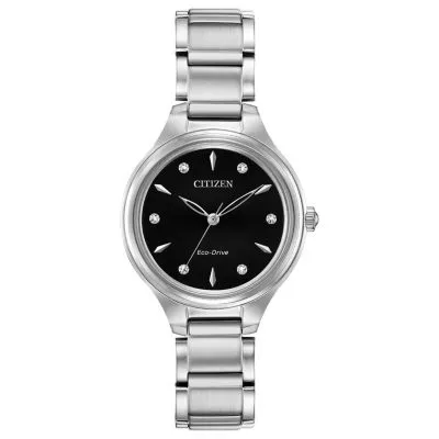 Citizen Corso Unisex Adult Diamond Accent Silver Tone Stainless Steel Bracelet Watch Fe2100-51e