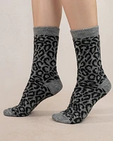 CHAUSSETTES LAINE ALPAGA LÉOPARD