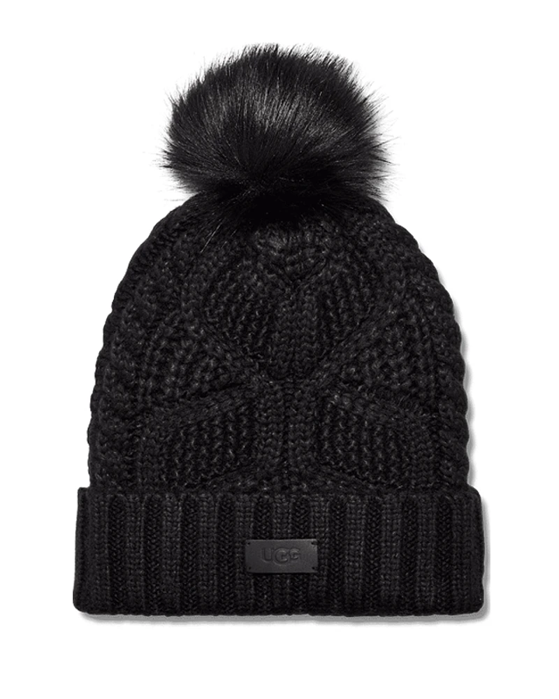 CABLE BEANIE W/ POM