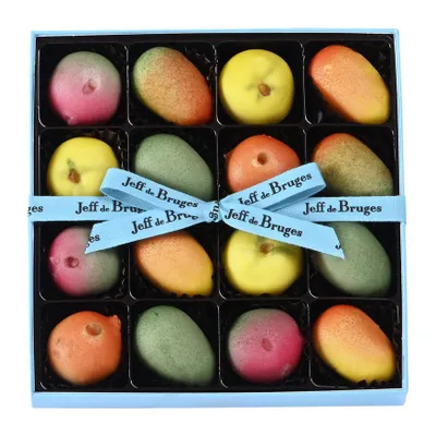 Les spécialités, Boite 16 fruits en pâtes d'amandes - Jeff de Bruges