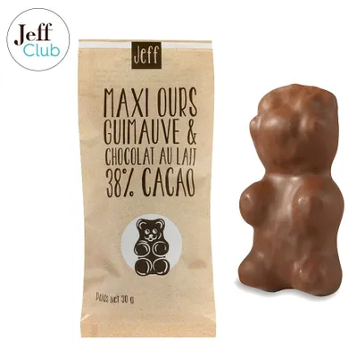 Snacking, Maxi Ours Guimauve Chocolat au Lait - Jeff de Bruges