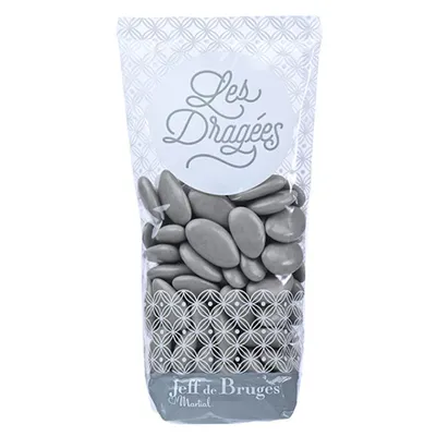 Dragées amande, Sachet dragées amande avola Élysée beige taupe - Jeff de Bruges