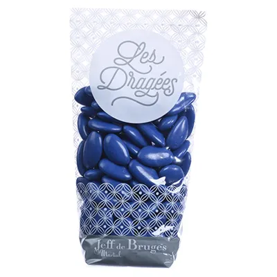 Dragées amande, Sachet dragées amande avola Élysée bleu nattier - Jeff de Bruges