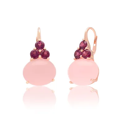 Aretes para dama en oro rosa 14K