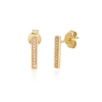 Aretes para dama en oro amarillo con diamantes