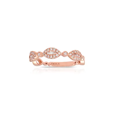 Churumbela en oro rosa 14K con diamantes