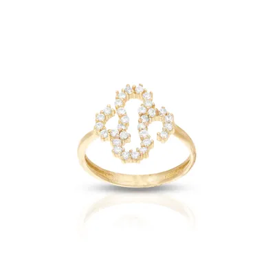 Anillo para dama en oro amarillo 10K con zirconias