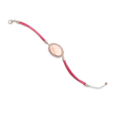 Pulsera en color rosa con cuarzo