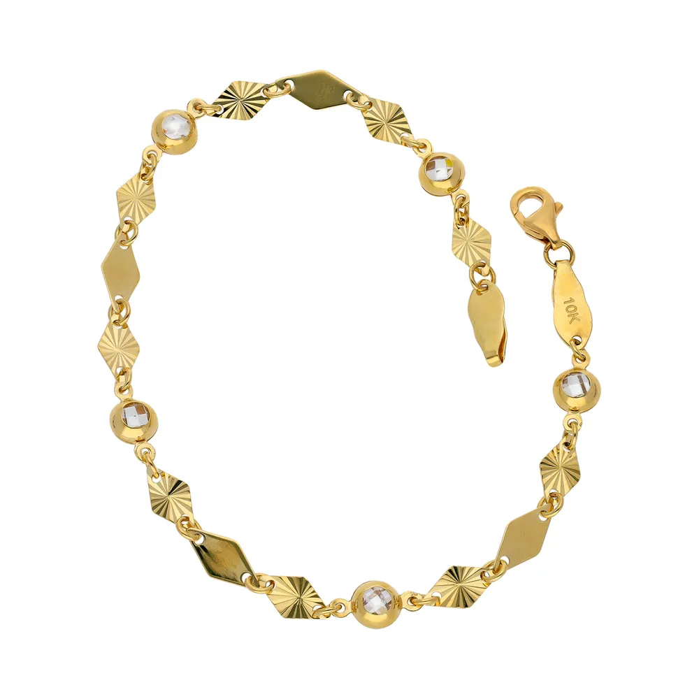 Pulsera para niño en oro amarillo 10K con zirconias