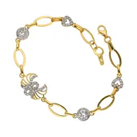 Pulsera para dama en oro combinado 10K con zirconias