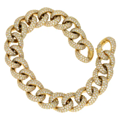 Esclava para dama en oro amarillo 14K con diamantes