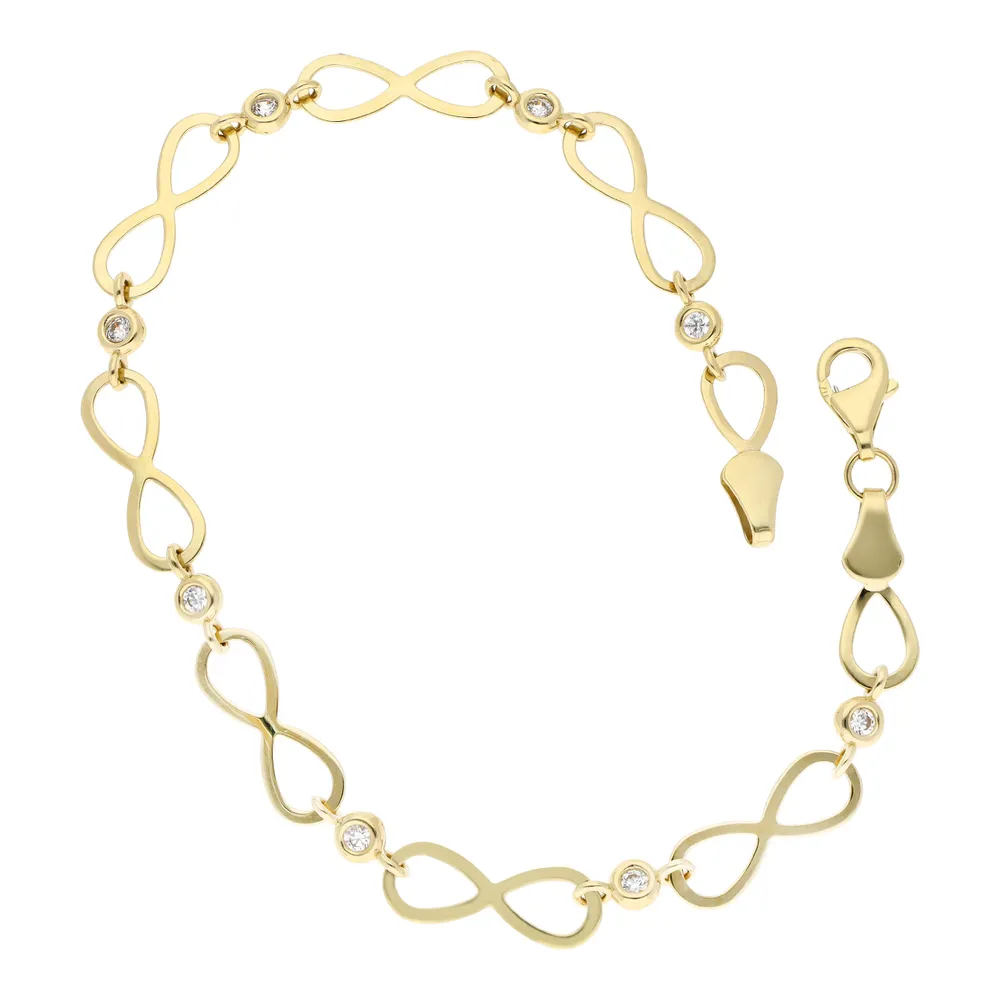 Pulsera para dama en oro amarillo 10K con zirconias