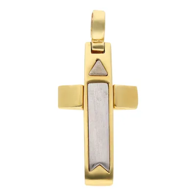 Cruz para caballero en oro combinado 14K