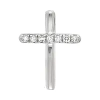 Cruz en oro blanco 14K con diamantes