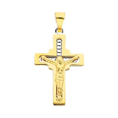 Cruz en oro combinado 14K