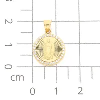 Medalla en oro amarillo 14K con zirconias