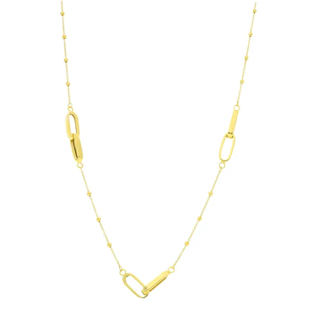 cadena de oro amarillo con diamantado platinado de 14k 60cm cal 50-Bizzarro