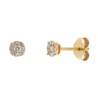 Aretes para dama en oro amarillo 14K con diamantes