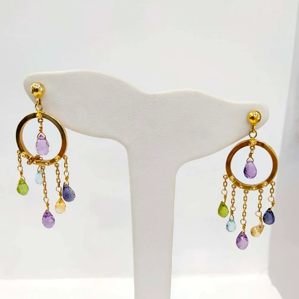 Aretes en oro amarillo 14K