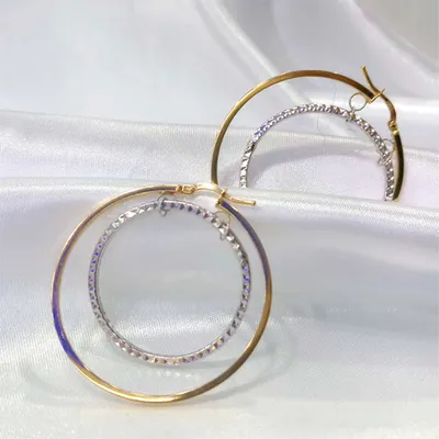 Coquetas en oro combinado 14K