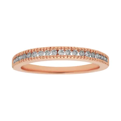 Anillo de promesa en oro rosa 14K con diamantes