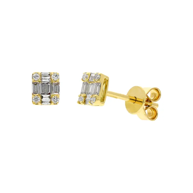 Aretes Oro Amarillo 14K C/3 Eslabones