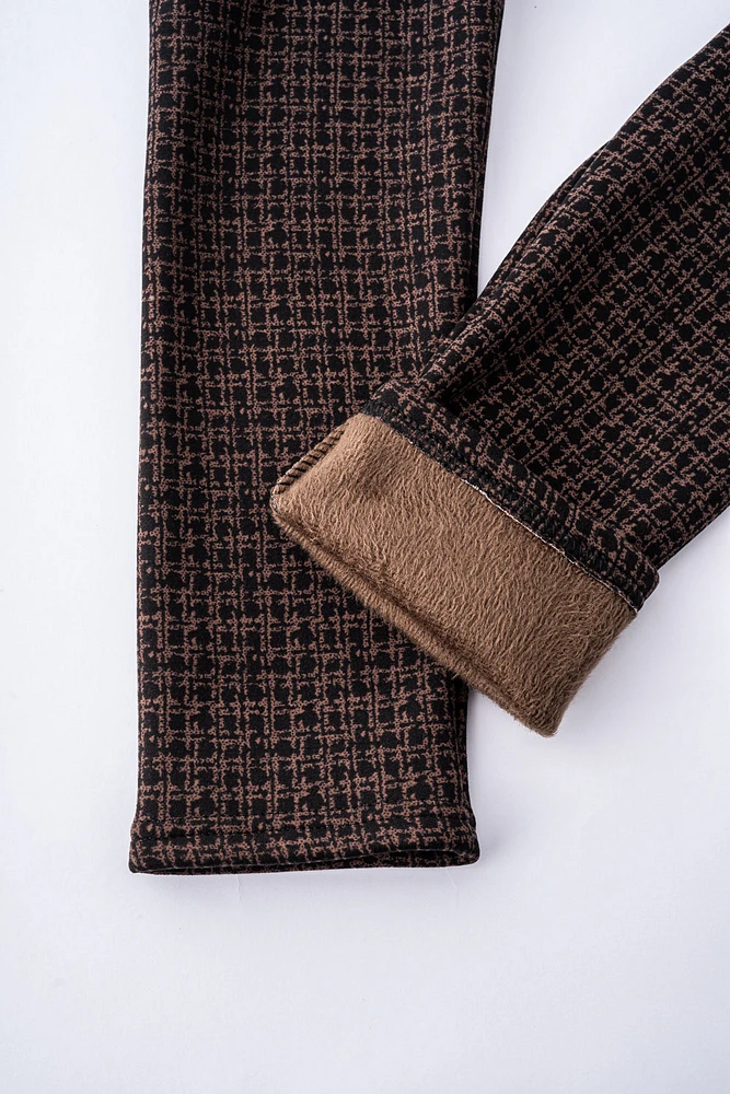 Brown Houndstooth - Cozy Lined