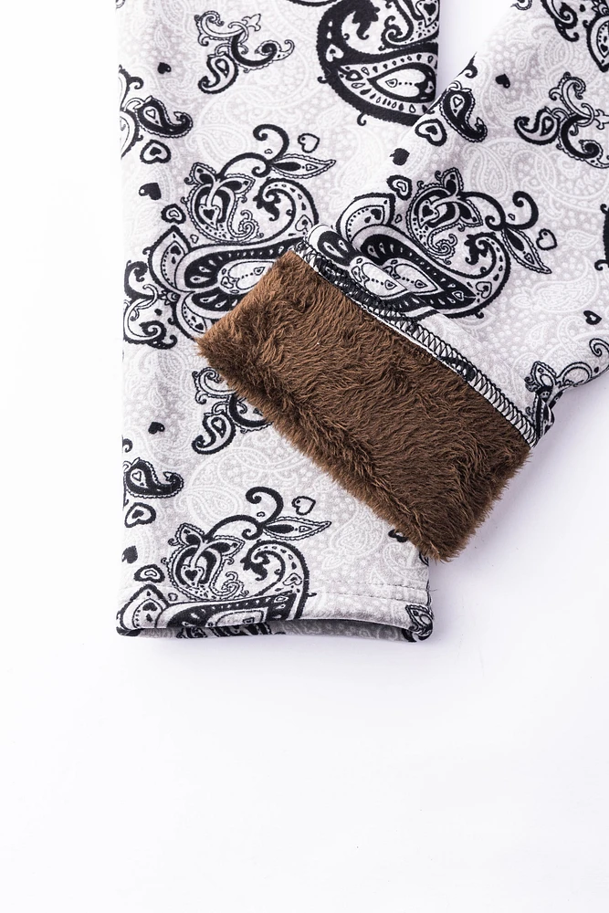 Gray Paisley - Cozy Lined