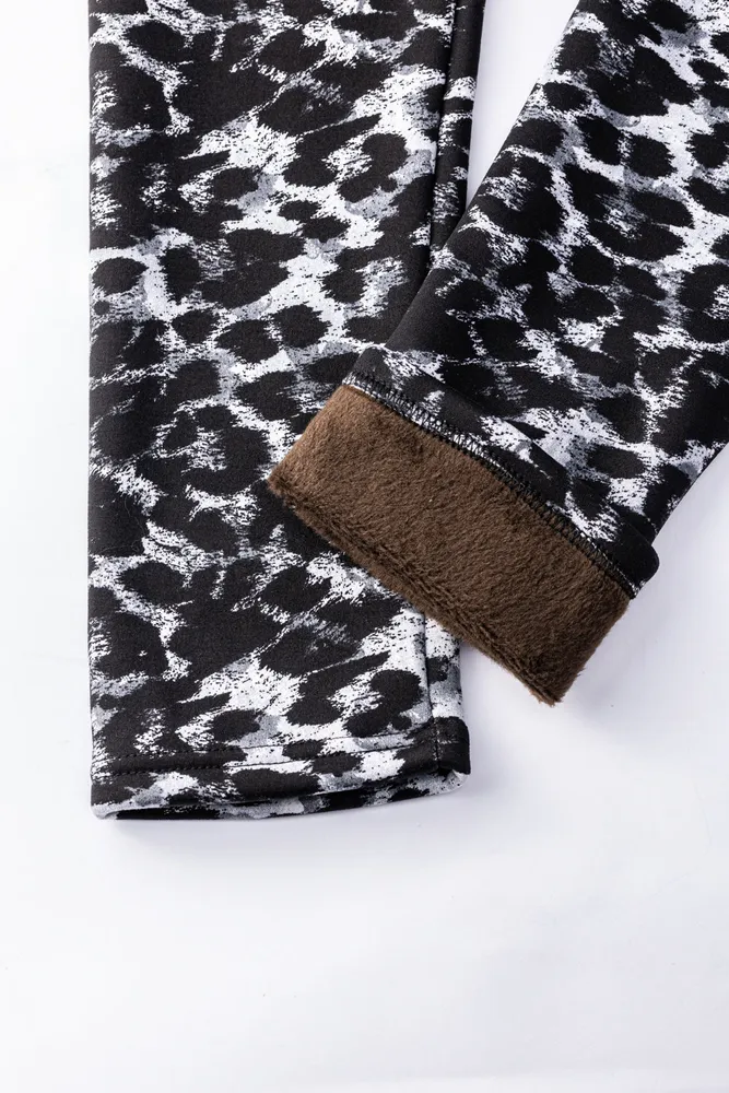 Dark Leopard - Cozy Lined Leggings