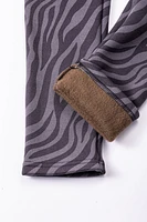 Gray Zebra - Cozy Lined Leggings