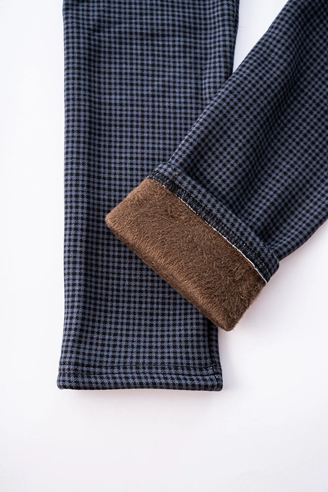 Tiny Blue Checks - Cozy Lined