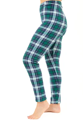 Green Checked - Cozy Lined Leggings