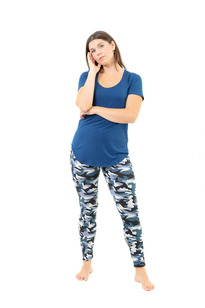 Bluish Camo - Cozy Lined Leggings