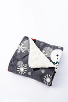 Xmas Snowman - Sherpa Blanket