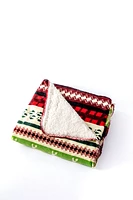 Reindeer Tracks - Sherpa Blanket