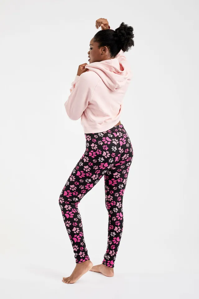 Just Cozy Pink Paw - Cozy Lined Leggings