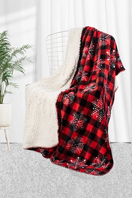 Snowflake Plaid - Sherpa Blanket