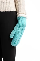 Cyan Blue - Cozy Lined Mittens