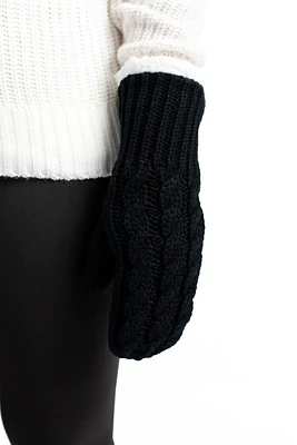 Black - Cozy Lined Mittens