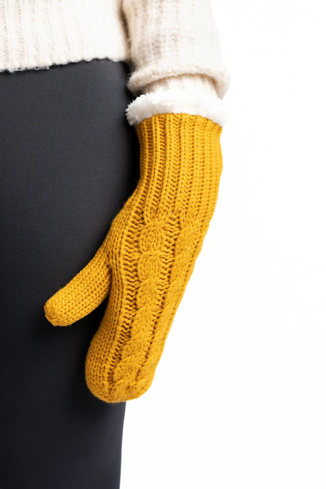 Mustard Yellow - Cozy Lined Mittens