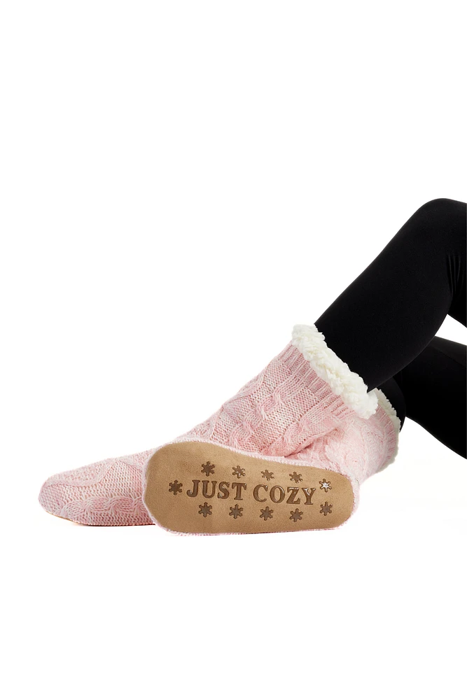 Pink - Chaussettes de pantoufles confortables