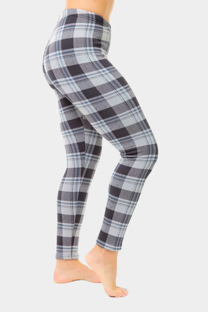 Gray Check - Cozy Lined Leggings