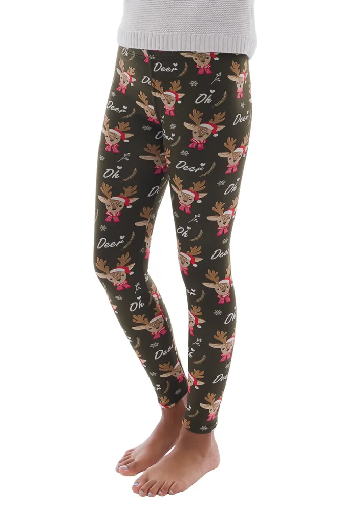 Just Cozy Oh Deer Kid's - Cozy Lined Leggings