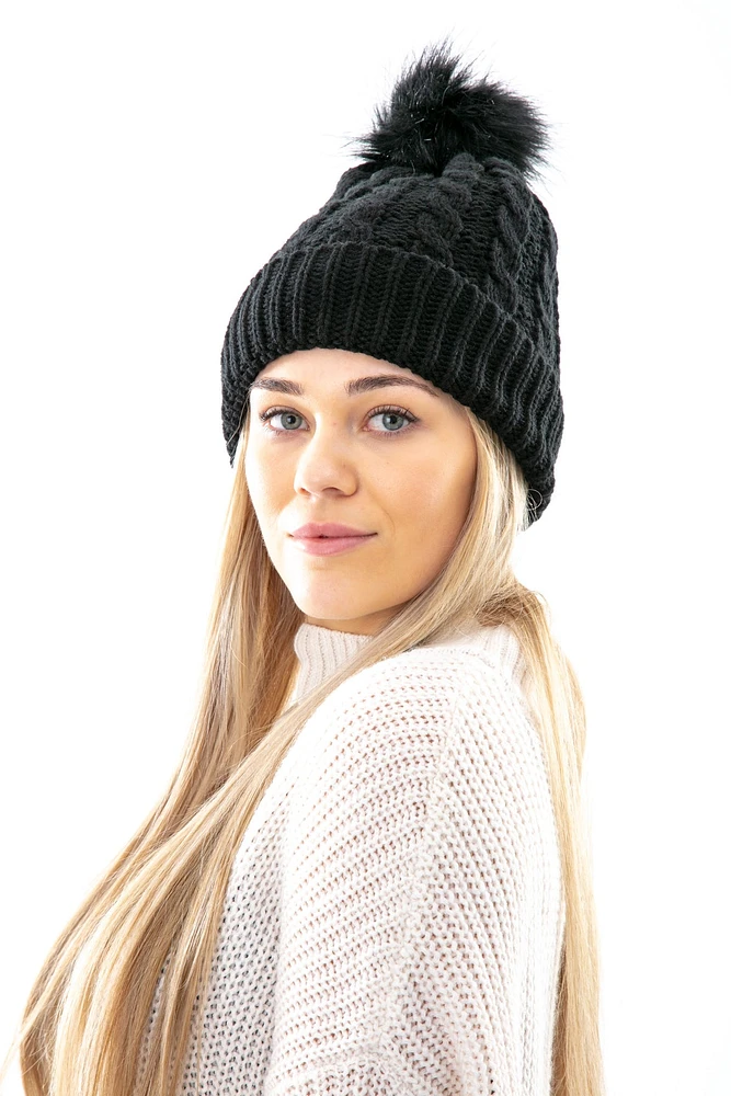 Black - Cozy Lined Hat